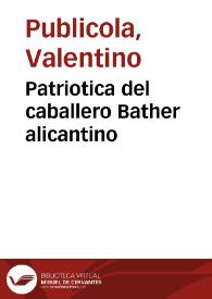 Portada:Patriotica del caballero Bather alicantino