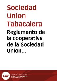 Portada:Reglamento de la cooperativa de la Sociedad Union Tabacalera