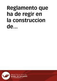 Portada:Reglamento que ha de regir en la construccion de retretes y desagues de aguas negras de las viviendas de la ciudad de Alicante