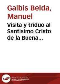 Portada:Visita y triduo al Santisimo Cristo de la Buena Muerte...en San Nicolas de Alicante