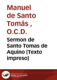 Portada:Sermon de Santo Tomas de Aquino 