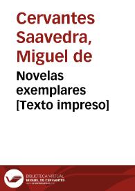 Portada:Novelas exemplares de Miguel de Cervantes Saavedra... Tomo segundo