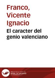 Portada:El caracter del genio valenciano