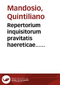 Portada:Repertorium inquisitorum pravitatis haereticae... [Texto impreso]