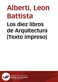 Portada:Los diez libros de Arquitectura [Texto impreso]