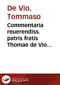 Portada:Commentaria reuerendiss. patris fratis Thomae de Vio ...in  Libros Aristotelis de Anima [Texto impreso]
