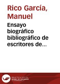 Portada:Ensayo biográfico bibliográfico de escritores de Alicante y su provincia