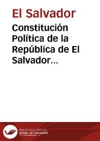Portada:Constitución Política de la República de El Salvador de 1939