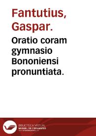 Portada:Oratio coram gymnasio Bononiensi pronuntiata.