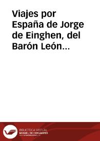 Portada:Viajes por España de Jorge de Einghen, del Barón León de Rosmithal de Blatna, de Francisco Guicciardini y de Andrés Navajero