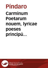 Portada:Carminum Poetarum nouem, lyricae poeses principú fragmenta