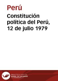 Portada:Constitución política del Perú, 12 de julio 1979