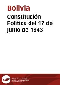 Portada:Constitución Política del 17 de junio de 1843