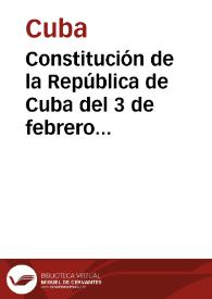 Portada:Constitución de la República de Cuba del 3 de febrero de 1934