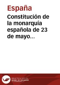 Portada:Constitución de la monarquía española de 23 de mayo 1845