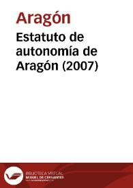 Portada:Estatuto de autonomía de Aragón (2007)