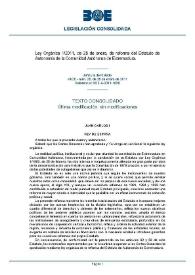 Portada:Estatuto de autonomía de Extremadura (2011)