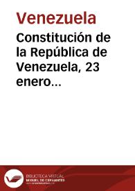 Portada:Constitución de la República de Venezuela, 23 enero 1961