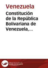 Portada:Constitución de la República Bolivariana de Venezuela, 30 de diciembre 1999