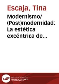 Portada:Modernismo/(Post)modernidad: La estética excéntrica de Agustini / Tina Escaja