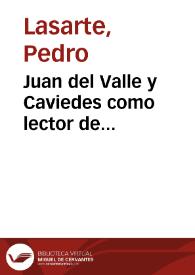 Portada:Juan del Valle y Caviedes como lector de Francisco de Quevedo / Pedro Lasarte