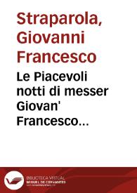 Portada:Le Piacevoli notti di messer Giovan' Francesco Straparola da Carauaggio : libro secondo