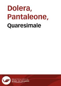 Portada:Quaresimale / di Pantaleone Dolera...