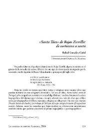 Portada:\"Santa Táez\" de Rojas Zorrilla: de cortesana a santa / Rafael González Cañal