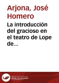 Portada:La introducción del gracioso en el teatro de Lope de Vega