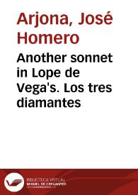 Portada:Another sonnet in Lope de Vega's. Los tres diamantes