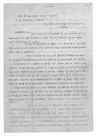 Portada:[Telegrama que recibió Agustín Cibiado. Hacienda de Agua Nueva (Coahuila), 17 de abril de 1909]