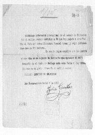 Portada:[Carta de Felipe Carabeo a Abraham González. San Buenaventura (Chihuahua), 7 de marzo de 1911]