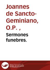 Portada:Sermones funebres.