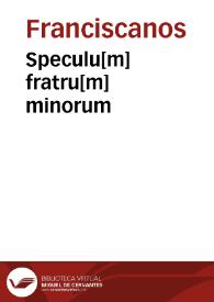 Portada:Speculu[m] fratru[m] minorum