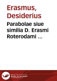 Portada:Parabolae siue similia D. Erasmi Roterodami ...