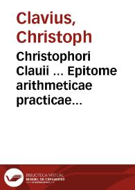Portada:Christophori Clauii ... Epitome arithmeticae practicae nunc denuo ab ipso auctore recognita