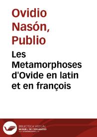 Portada:Les Metamorphoses d'Ovide en latin et en françois / de la traduction de M. l'Abbé Banier ... avec des explications historiques ...