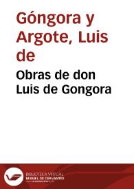 Portada:Obras de don Luis de Gongora