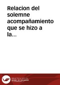 Portada:Relacion del solemne acompañamiento que se hizo a la Santidad de nuestro Santissimo Padre Clemente Nono, el dia tercero de Iulio deste año de 1667 desde el Palacio Vaticano hasta  la Iglesia de San Iuan de Letran, con las ceremonias que se celebraron en exaltacion