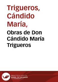 Portada:Obras de Don Cándido María Trigueros