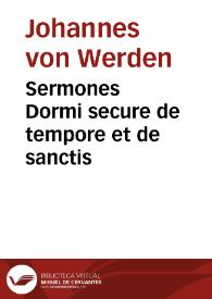 Portada:Sermones Dormi secure de tempore et de sanctis