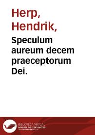 Portada:Speculum aureum decem praeceptorum Dei.