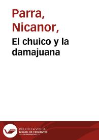 Portada:El chuico y la damajuana / Nicanor Parra