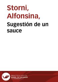 Portada:Sugestión de un sauce / Alfonsina Storni