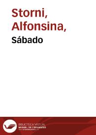 Portada:Sábado / Alfonsina Storni