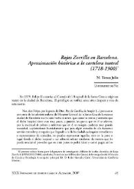 Portada:Rojas Zorrilla en Barcelona. Aproximación histórica a la cartelera teatral (1718-1900) / María Teresa Julio