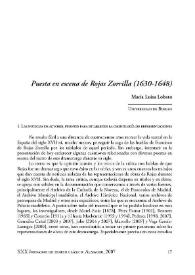 Portada:Puesta en escena de Rojas Zorrilla en el siglo XVII (1630-1648) / María Luisa Lobato