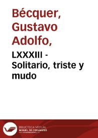 Portada:LXXXIII - Solitario, triste y mudo