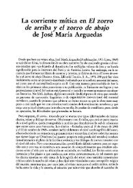 Portada:La corriente mítica en "El zorro de arriba y el zorro de abajo" de José María Arguedas / Ana María Gazzolo