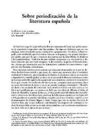 Portada:Sobre periodización de la literatura española / Francisco Abad